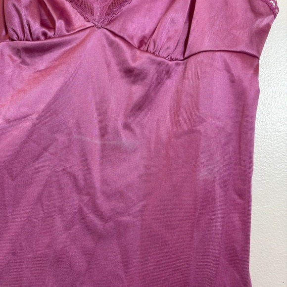 Vanity Fair Vintage Lace Trim Cami Top Women's Size 32 Purple Nylon Y2K Babydoll - Picture 10 of 12